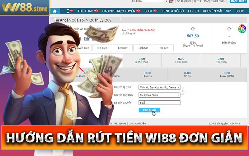 Rút tiền Wi88 dễ dàng chỉ một vài bước
